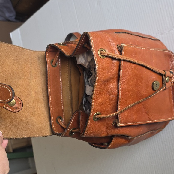 Patricia Nash Brown Leather Backpack Shoulder Bag - Picture 7 of 12